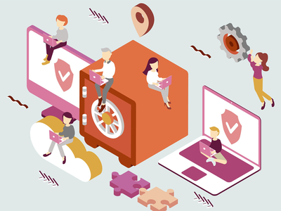 云存储等距图(Cloud Storagerage Isometric Illustration)