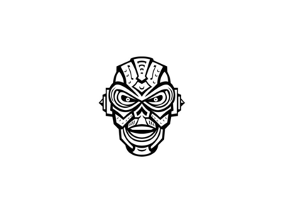 从正面吉祥物复古看愤怒的铁骷髅机器人或 Android(Angry Iron Skull Robot or Android Viewed from Front Mascot Retro)