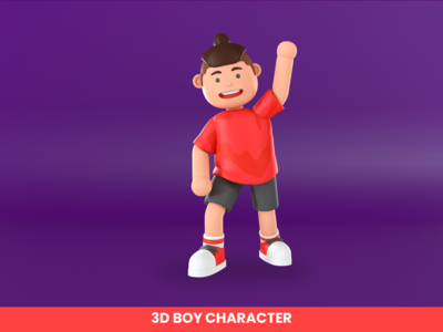 一个男孩挥舞着笑脸插图的 3d 渲染(3d rendering of a boy waving with a smiling face illustration)