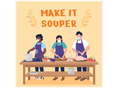 烹饪课社交媒体帖子样机(Cooking class social media post mockup)