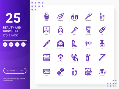 美容和化妆品图标包(Beauty and Cosmetic Icon Pack)