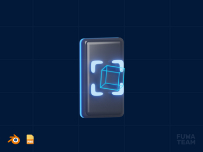 增强现实 - 3D Metaverse 插图包（正面）(Augmented Reality - 3D Metaverse illustration pack (front))