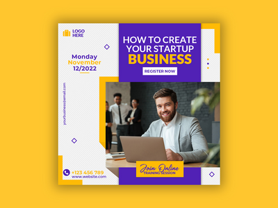 商务会议社交媒体帖子和 Instagram 帖子(Business conference social media post and instagram post)