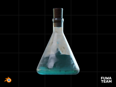 3D 游戏物品在黑暗中发光插图包 - 药水（正面）(3D Game Item Glow In The Dark Illustration Pack - Potion (Front))