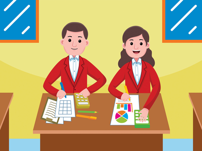 会计师职业矢量图(Accountant Profession Vector Illustration)