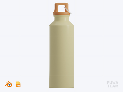 瓶子 - 3D野营插画包（正面）(Bottle - 3D Camping Illustration Pack (front))