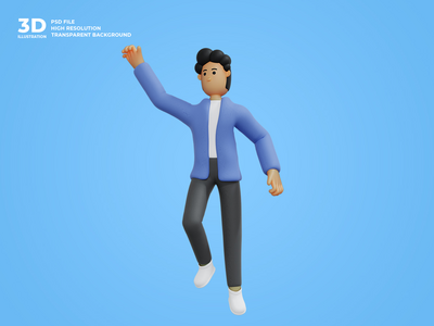 3d 业务人字符图(3d business man character illustration)