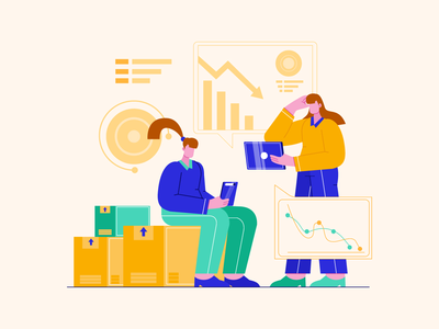 破产业务平插图(Bankruptcy Business Flat Illustration)