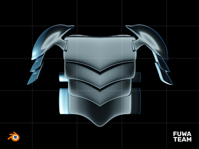 3D游戏装备在黑暗插图包中发光 - 盔甲（正面）(3D Game equipment glow in the dark illustration pack - Armor (Front))