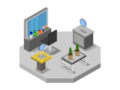 理发店等距(Barber shop isometric)