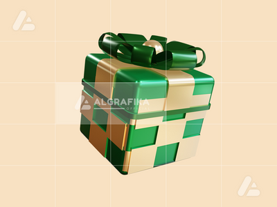 3d 插图斋月礼品盒对象(3d illustration ramadan gift box object)