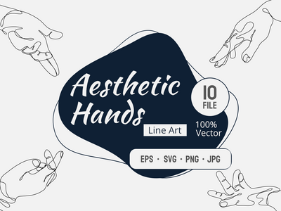 抽象人手单线画艺术奇异美学简单(Abstract Human Hand One line drawing art singulart aesthetic simple)