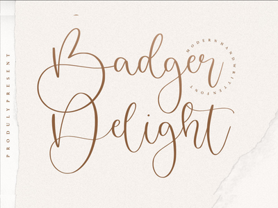 Badger Delight 是一种现代单行脚本字体(Badger Delight is a Modern Monoline Script Font)