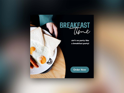 早餐时间网页横幅(Breakfast Time Web Banner)