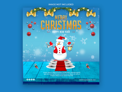 圣诞节和新年社交媒体模板(Christmas & New Year Social Media Template)