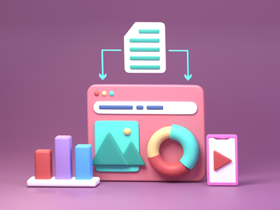 3D 网络统计说明(3D Web Statistic Illustration)