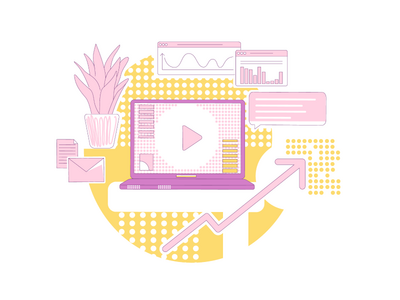 内容营销细线概念矢量图(Content marketing thin line concept vector illustration)