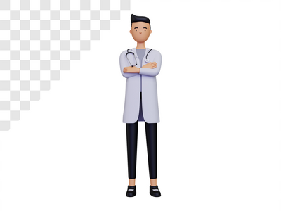 带听诊器的 3d 男医生角色(3d male doctor character with stethoscope)