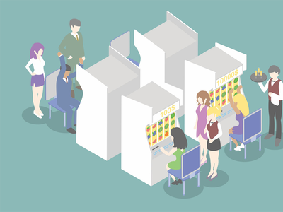 赌场游戏等距图-李(Casino Game Isometric Illustration - Li)