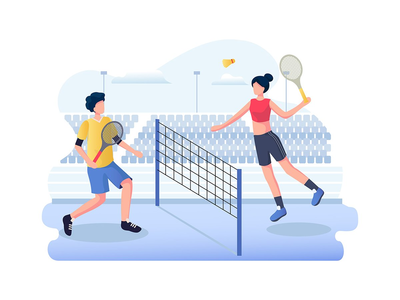 羽毛球矢量图(Badminton Vector Illustration)
