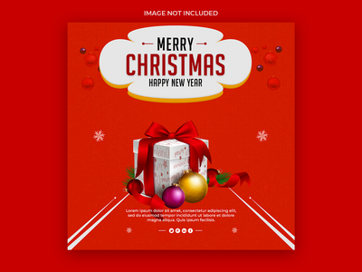 圣诞节和新年社交媒体模板(Christmas & New Year Social Media Template)