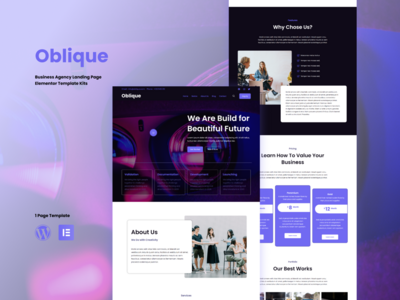 商业机构登陆页面元素模板(Business Agency Landing Page Elementor Template)