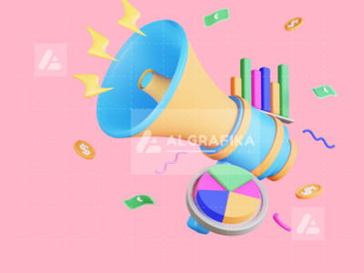 3D 扩音器商业插画(3D Megaphone Business Illustration)