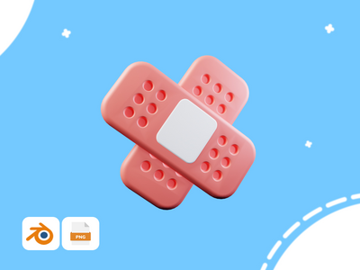 绷带-医学 3D 插图包(Bandage - Medicine 3D illustration Pack)