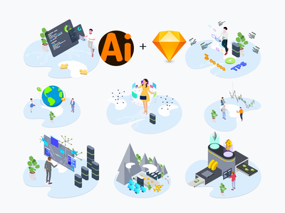 区块链平台等距 v.6(Blockchain Platform Isometric v.6)