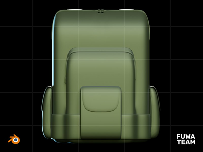 3D游戏装备在黑暗插图包中发光 - 背包（正面）(3D Game equipment glow in the dark illustration pack - Backpack (Front))