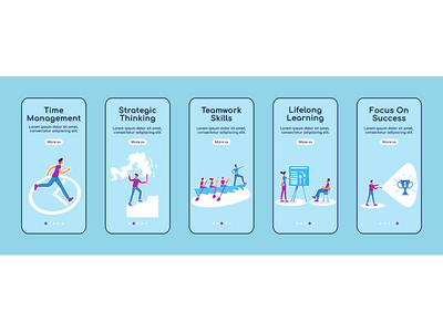 职业指导入职移动应用屏幕平面矢量模板(Career coaching onboarding mobile app screen flat vector template)