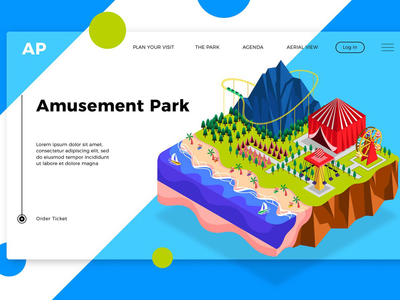 游乐园 - 横幅和登陆页面(Amusement Park - Banner & Landing Page)