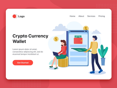 加密货币钱包矢量图(Crypto Currency Wallet Vector Illustration)