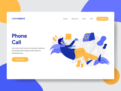 打电话的商人矢量图(Businessman on Phone Call Vector Illustration)