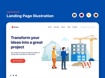 Builder - 建设网页标题模板(Builder - Construction Web Header Template)