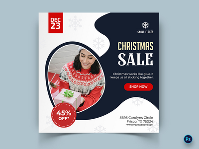 圣诞特卖提供社交媒体模板(Christmas Sale Offers Social Media Templates)