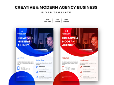创意与现代代理业务传单模板(Creative & Modern Agency Business Flyer Template)