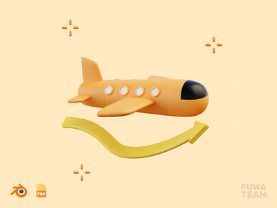 空运 - 3D 销售和营销插图包（正面）(Air Delivery - 3D Sale & Marketing Illustration Pack (front))