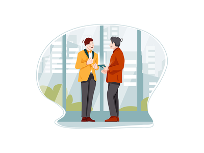 商务沟通插画概念(Business Communication illustration concept)