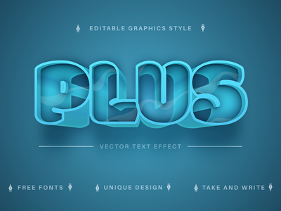 蓝色玻璃 - 可编辑的文本效果，字体样式(Blue Glass - Editable Text Effect, Font Style)