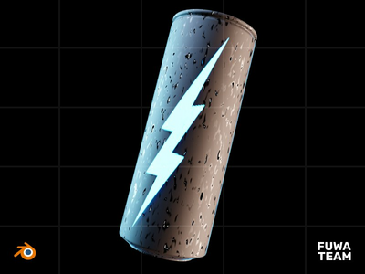 3D 游戏设备在黑暗插图包中发光 - 能量饮料(3D Game equipment glow in the dark illustration pack - Energy Drink)