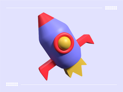 3d 火箭图(3D Rocket Illustration)