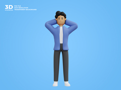 3d 业务人字符图(3d business man character illustration)