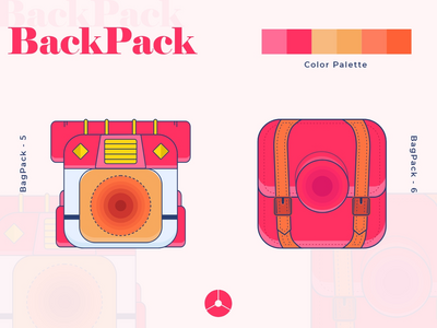 背包插图 Set-3(Back Pack Illustration Set-3)