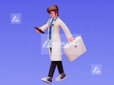 3d 字符男医生插图(3D Character Male Doctor Illustration)