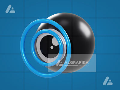 具有透明背景的 3d 眼睛传感器对象(3d eye sensor object with transparent background)