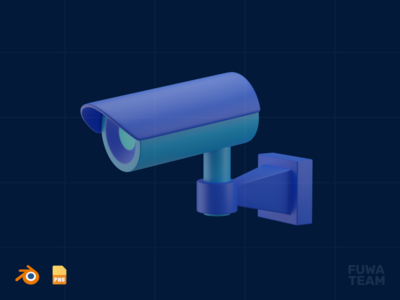 CCTV - 3D 网络安全插图(CCTV - 3D Cyber Security Illustration)