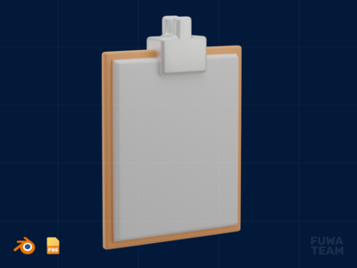 剪贴板 - 3D 设计思维插图(Clipboard - 3D Design Thinking Illustration)