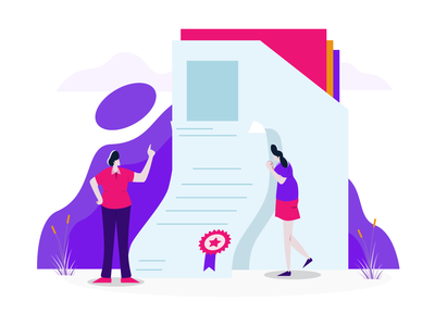 证书插图概念(Certificate Illustration Concept)