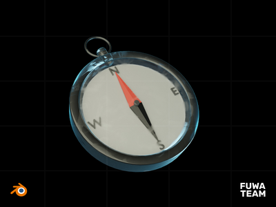 3D 游戏物品在黑暗插图包中发光 - 指南针(3D Game Item Glow In The Dark Illustration Pack - Compass)